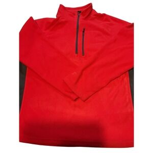 Starter Quarter Zip Fleece Pullover Red Men's Size L Athletic